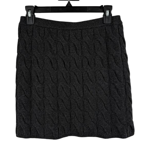 Theory Cable Knit Felted Wool-Cashmere mini skirt gray size Medium M - Picture 2 of 6